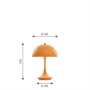 Panthella Portable Bordlampe Orange Målskitse