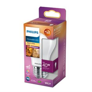 Philips LED Standard E27 - 40W (5W ) Dæmpbar Warm Glow